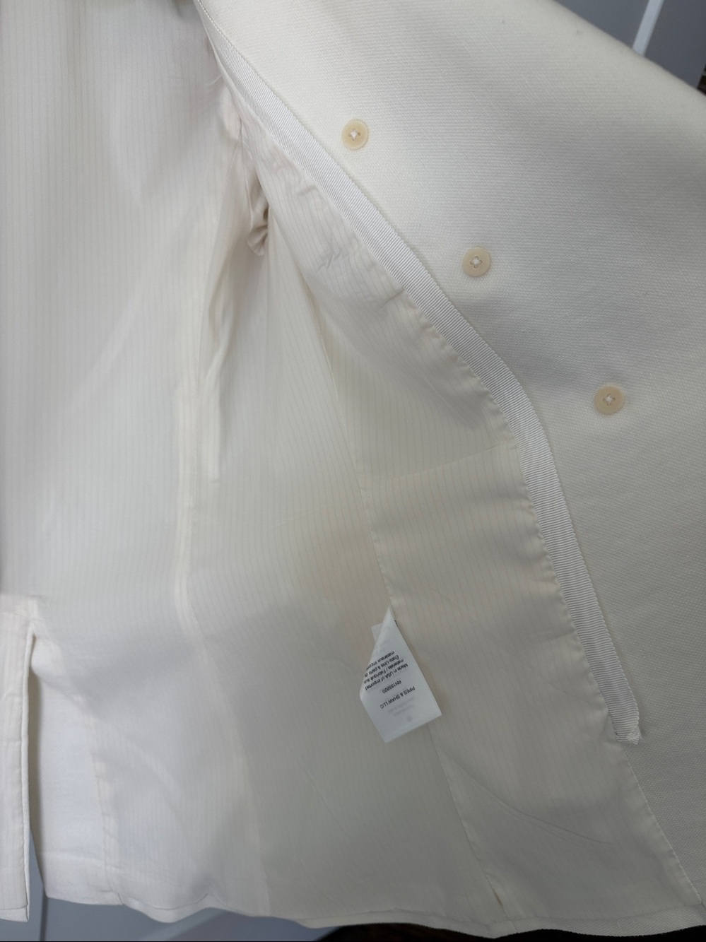 Veronica Beard White Linen Miller Dickey Jacket Gold Buttons Size 4 - Picture 7 of 8